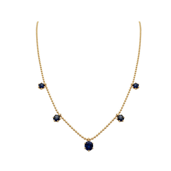 Blue Sapphire Dancing Chain Necklace