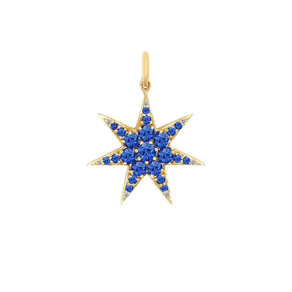 Blue Sapphire Star Pendant-Princess Jewelry Shop