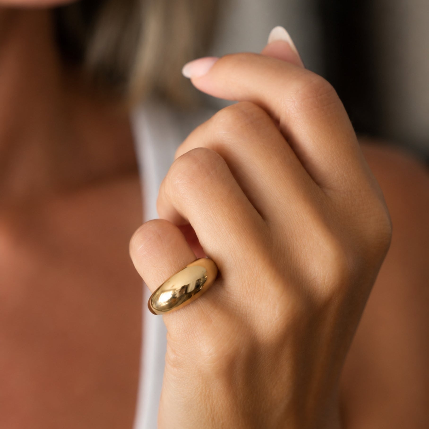 Bold Dome Ring in 14K Yellow Gold
