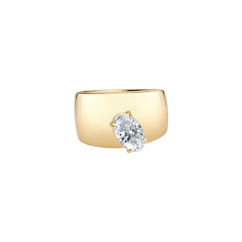   Bold Oval Diamond Statement Ring in Yellow Gold Princess Jewelry Shop
