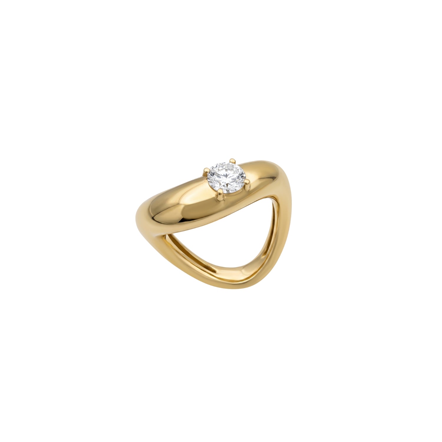 Bold Gold Diamond Open Band Ring