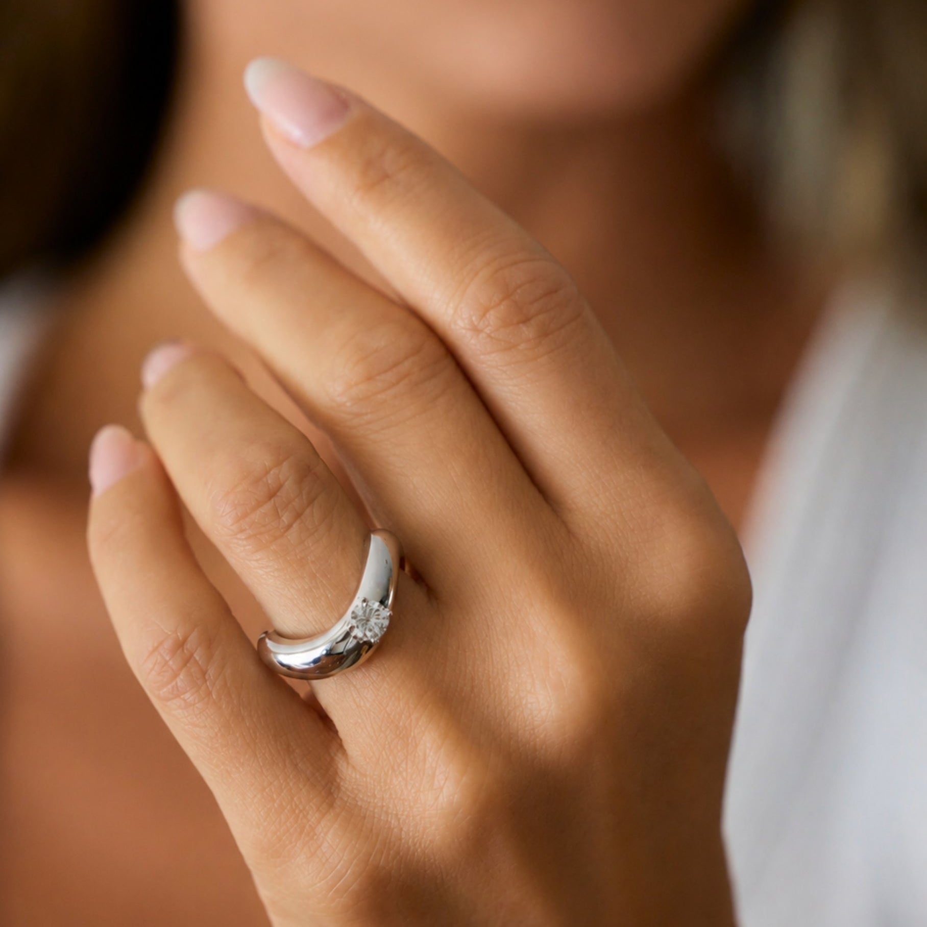 Bold Gold Diamond Open Band Ring
