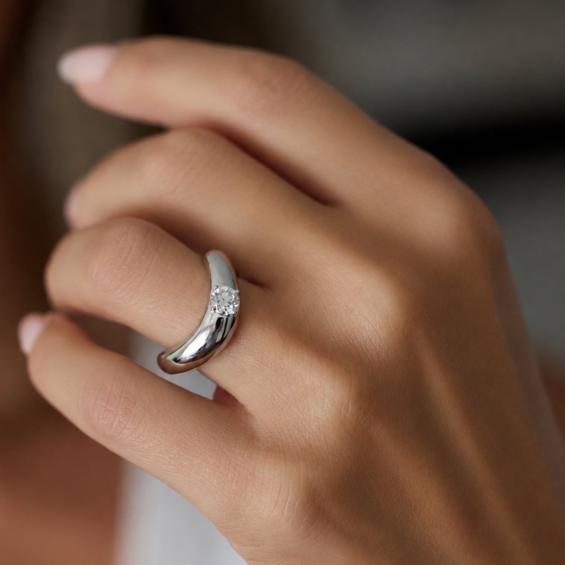 Bold Gold Diamond Open Band Ring