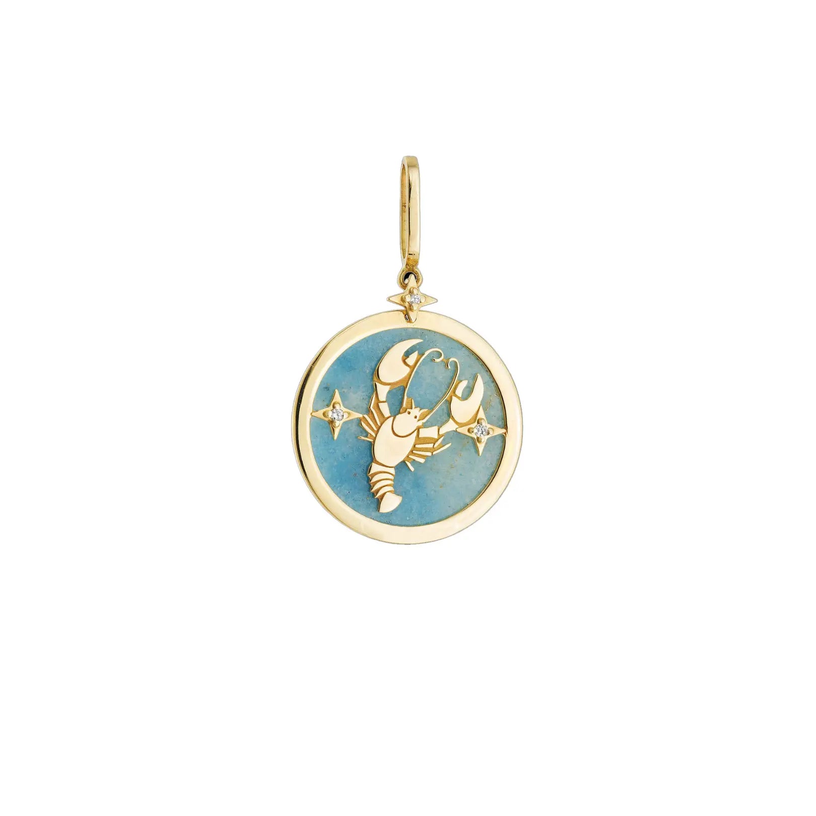 Cancer Zodiac Quartz and Diamond Pendant-Princess Jewelry Shop