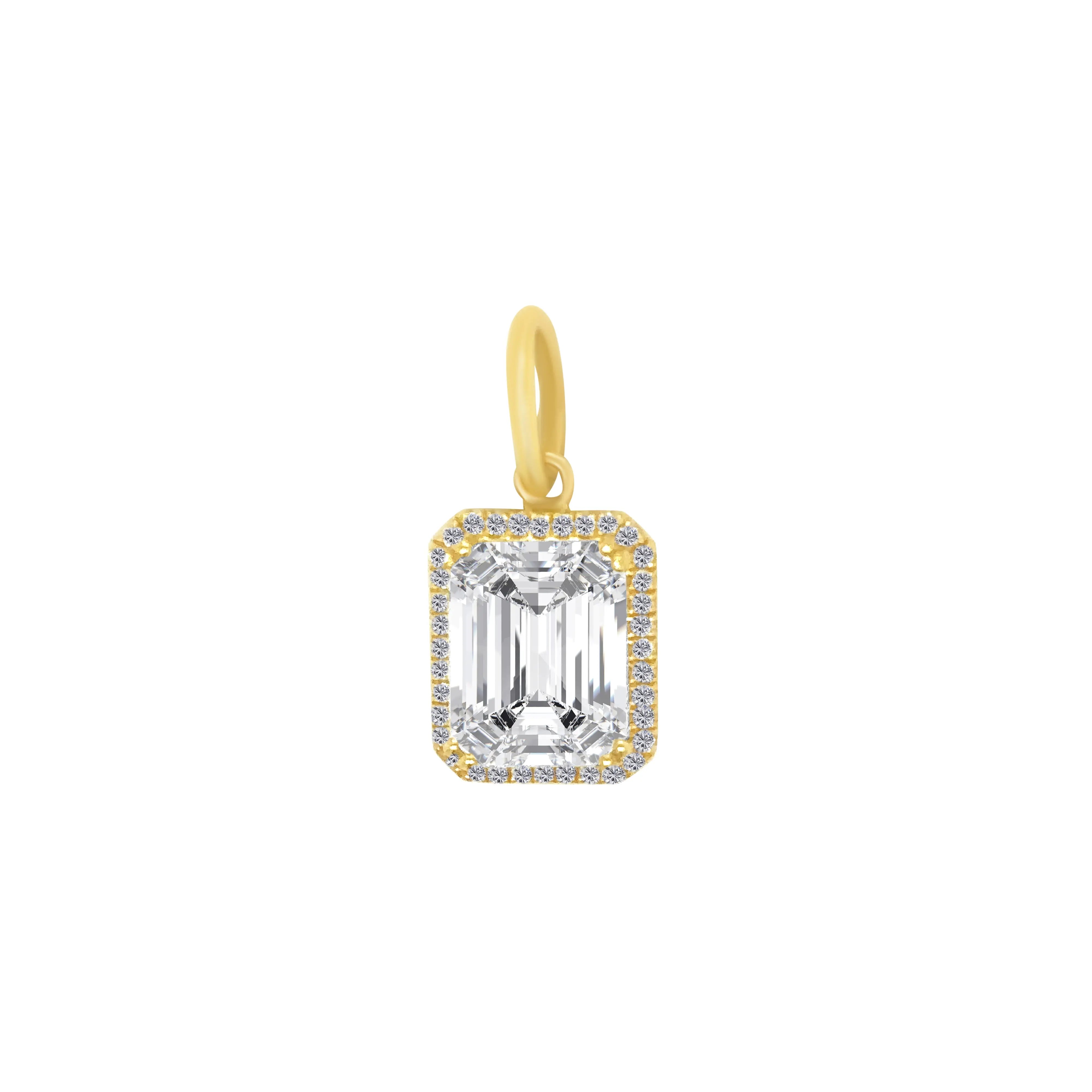 Clear Crystal and Diamond Pendant-Princess Jewelry Shop