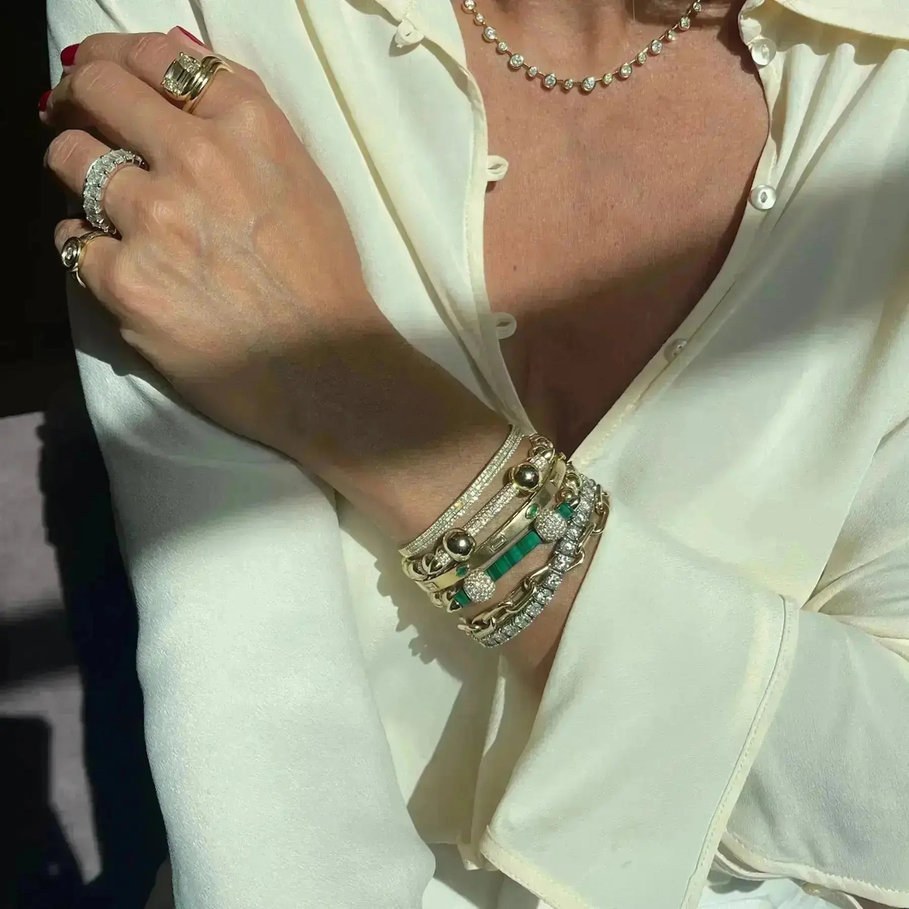 Diamond Bar Bracelet in 18K Yellow Gold