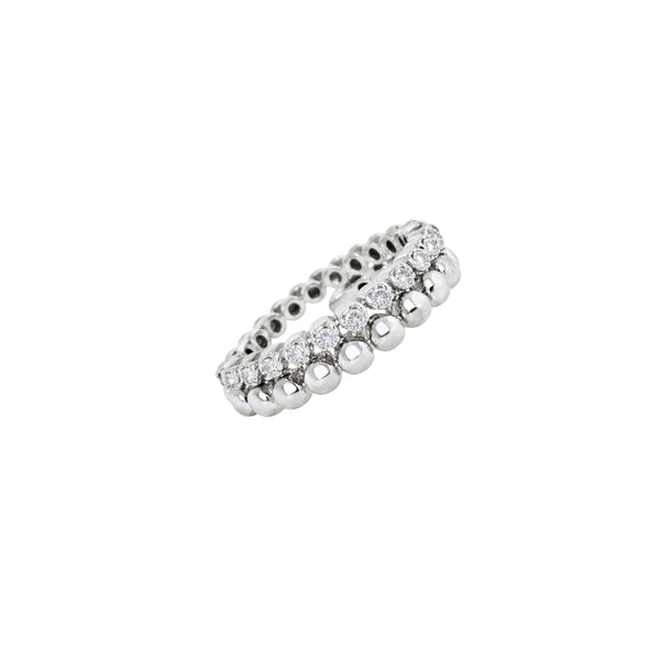 Diamond Beaded Flexible Stackable Ring in 14K Gold | JJ Jewelry Miami