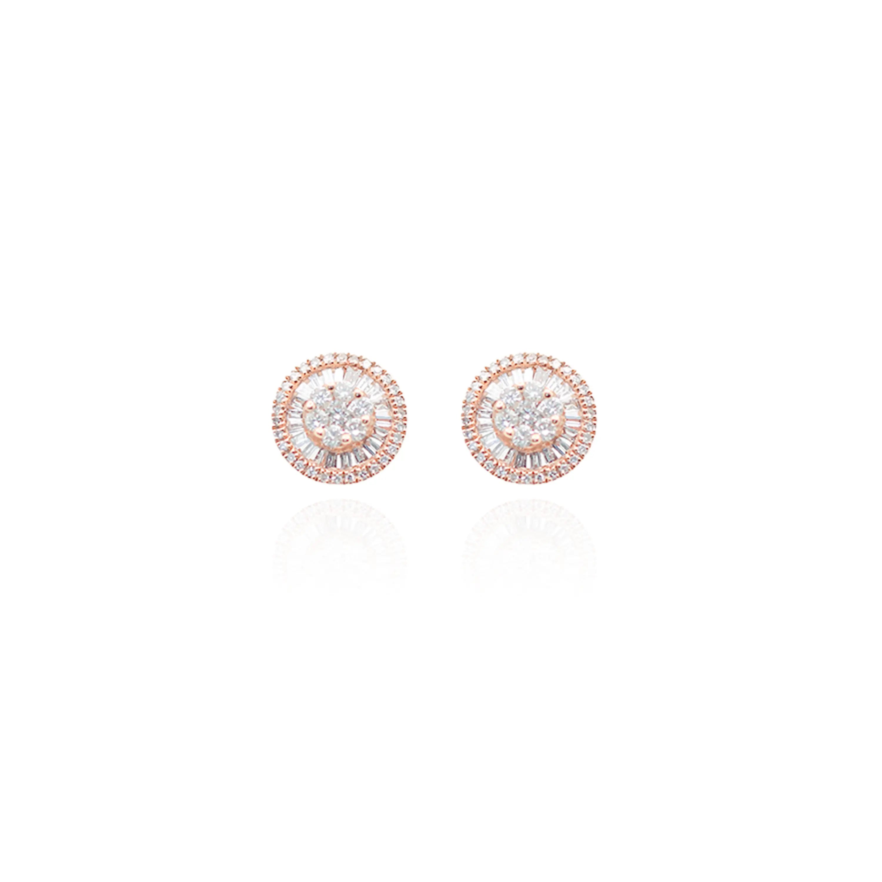 Diamond Halo Stud Earrings-Princess Jewelry Shop