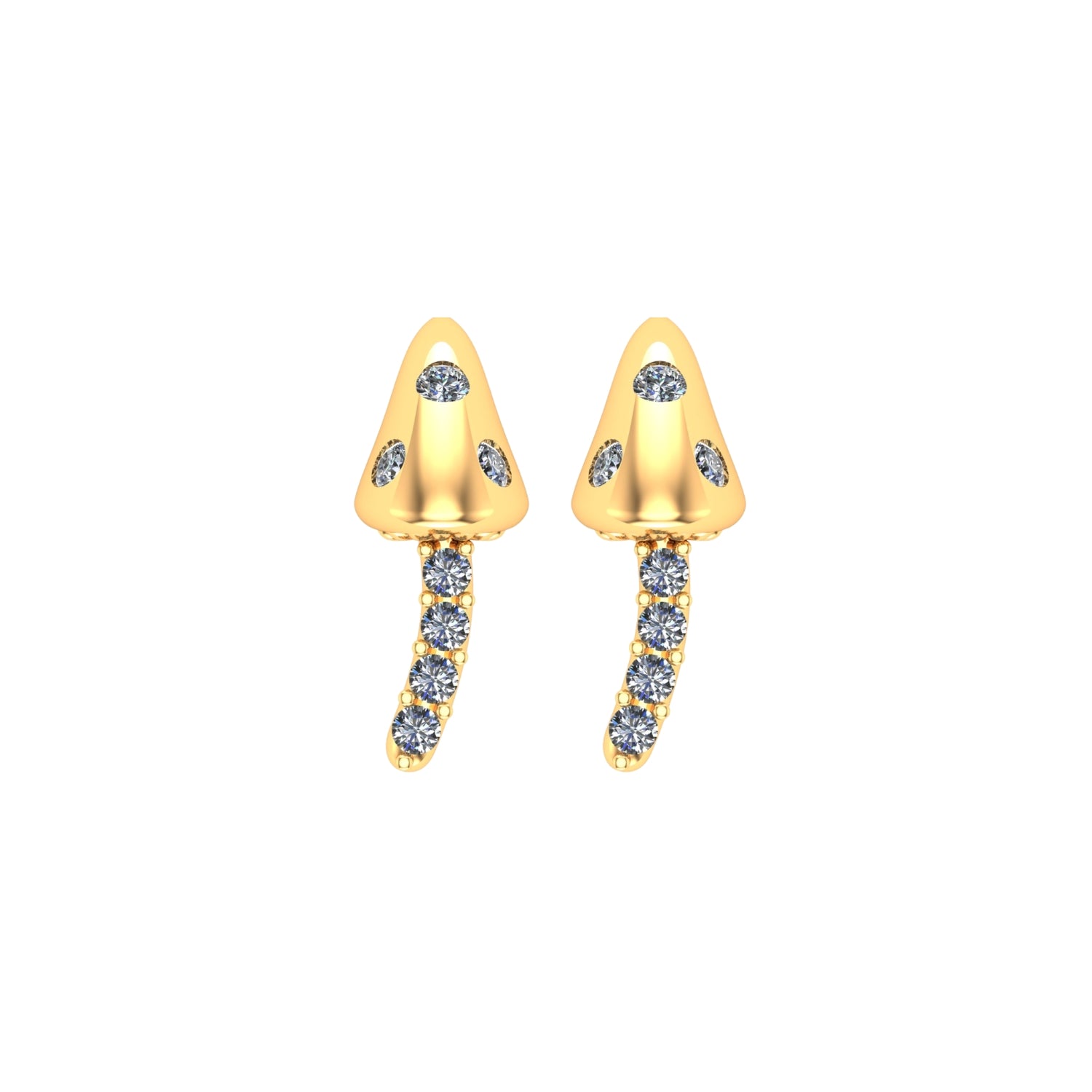 Diamond Mushroom Cone Stud by Alessa Rocks