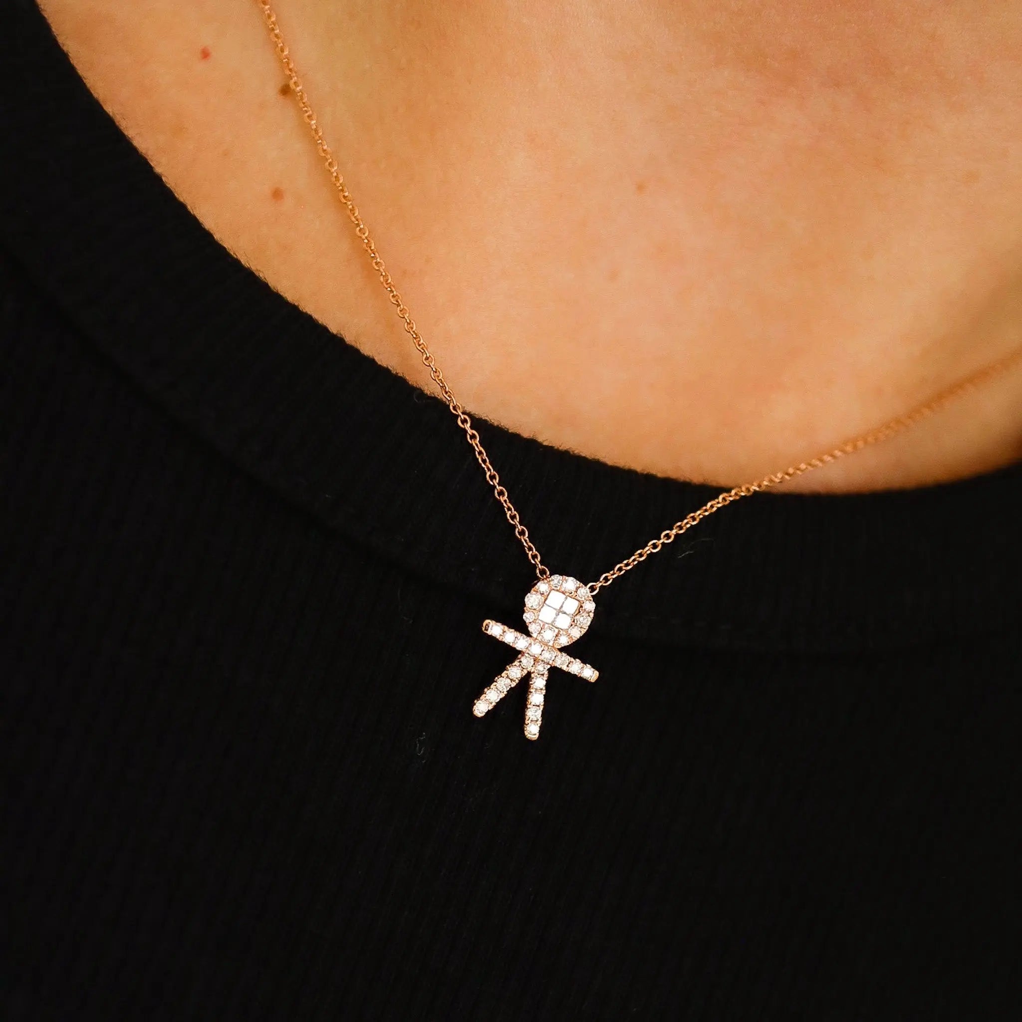 Diamond Pave Boy Pendant Chain-Princess Jewelry Shop