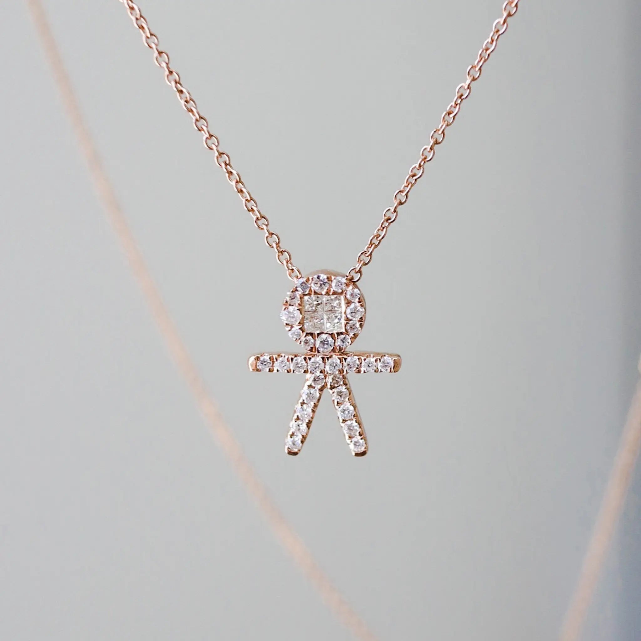 Diamond Pave Boy Pendant Chain-Princess Jewelry Shop