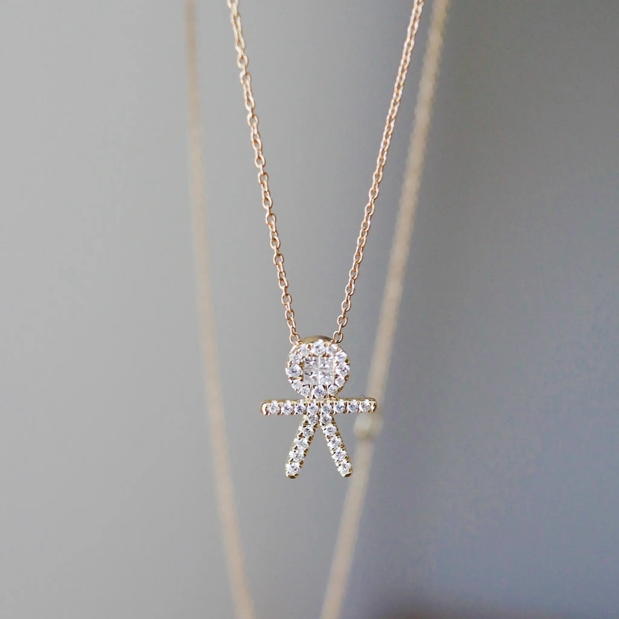 Diamond Pave Boy Pendant Chain-Princess Jewelry Shop