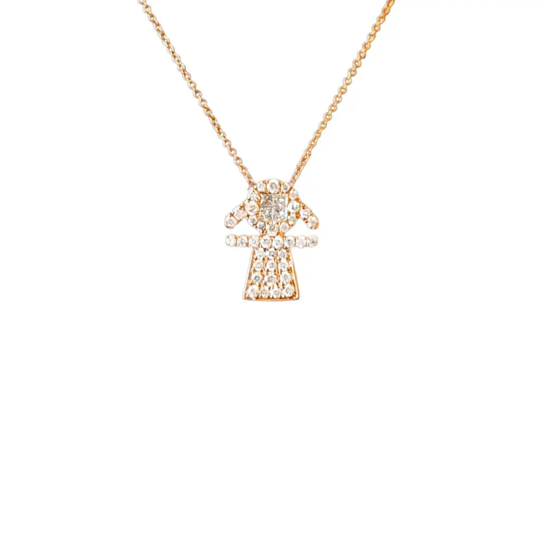 Diamond Pave Girl Pendant Chain-Princess Jewelry Shop