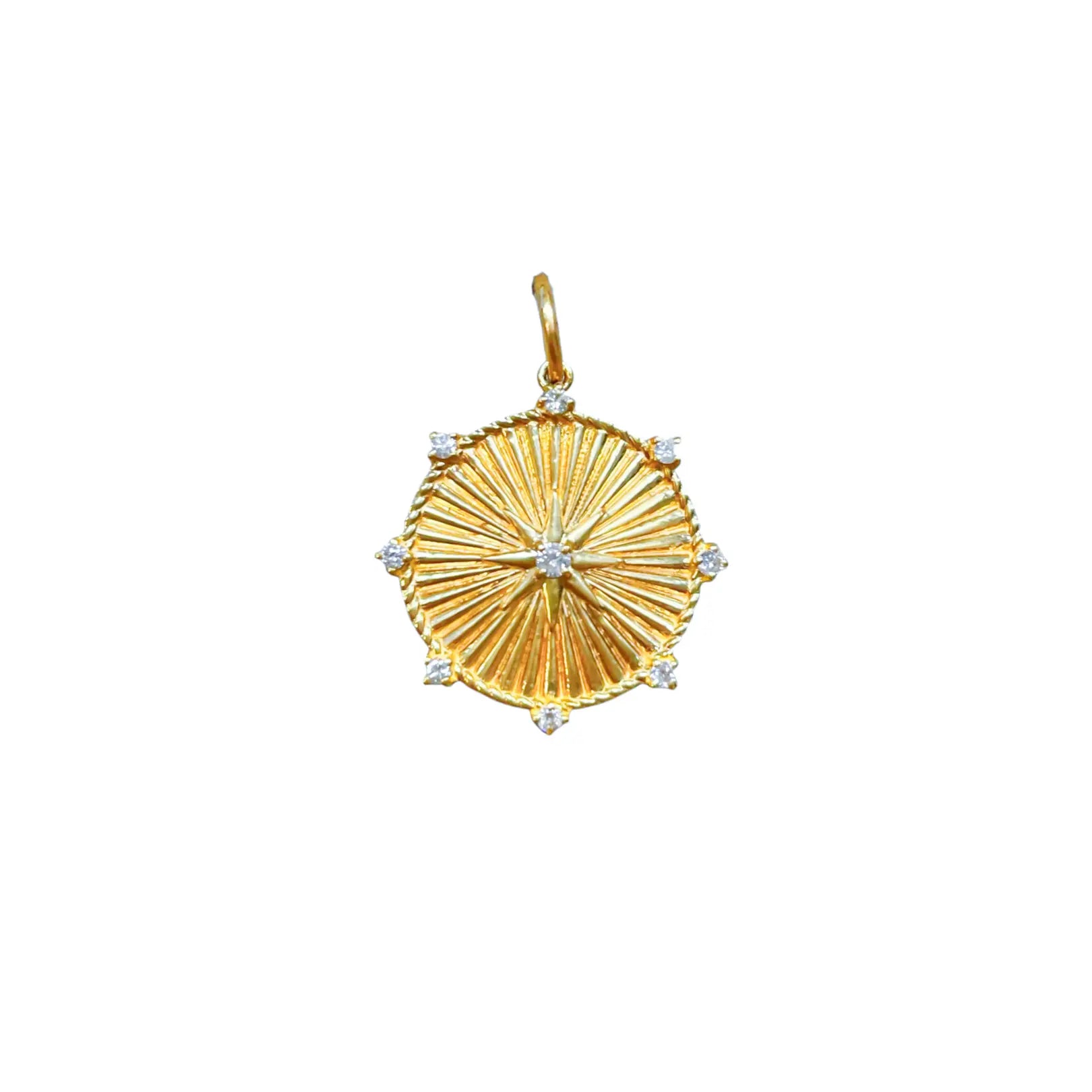 Diamond Starburst Round Pendant-Princess Jewelry Shop