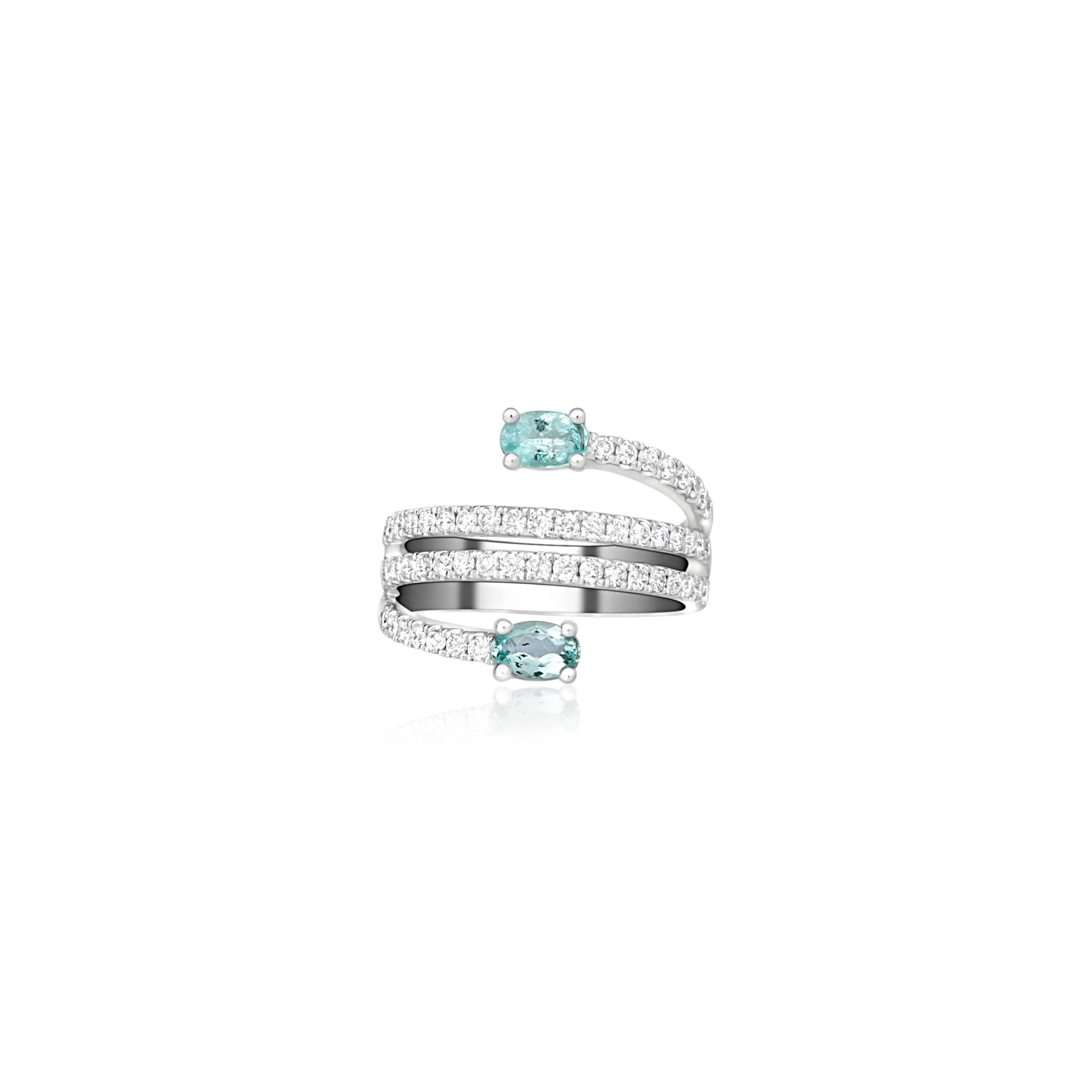 Diamonds and Tourmaline Coil Ring-Princess Jewelry Shop