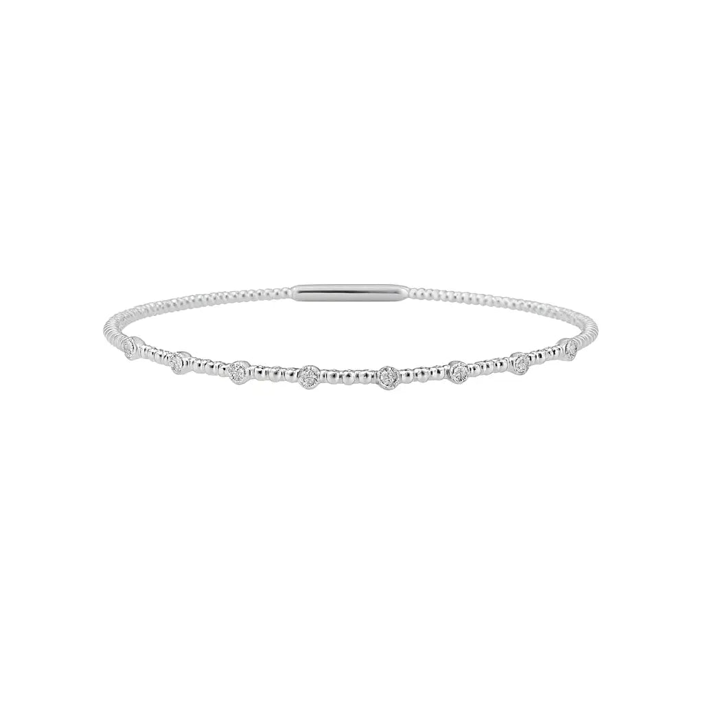 Diamond bangle bracelet in yellow white or rose gold by JJ Jewelry