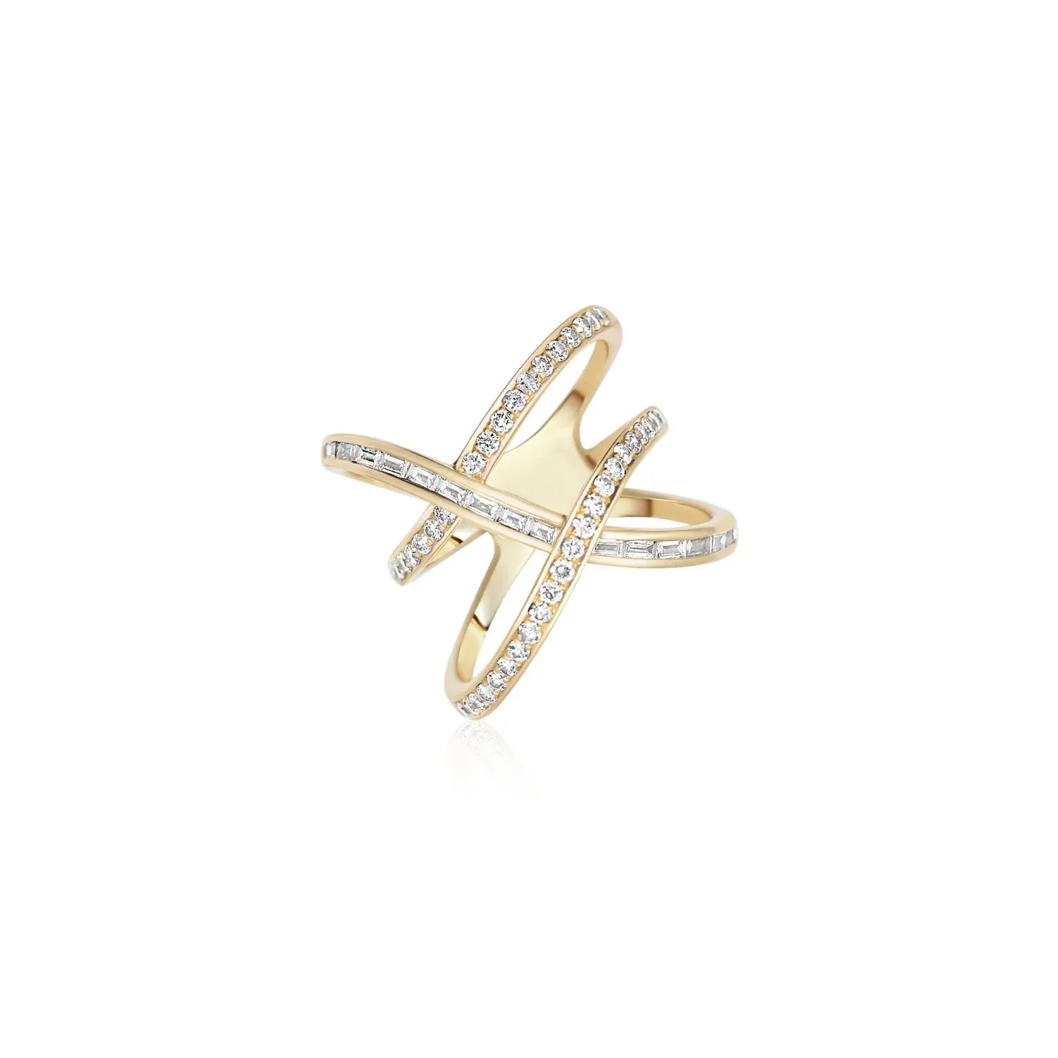 Double Cross Diamond Ring-Princess Jewelry Shop