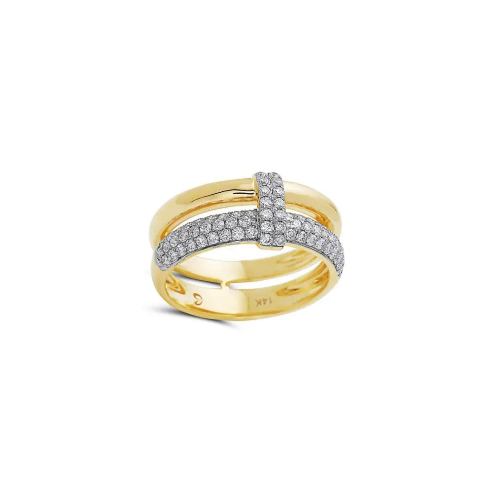 Double Row Pave Diamond T Ring-Princess Jewelry Shop