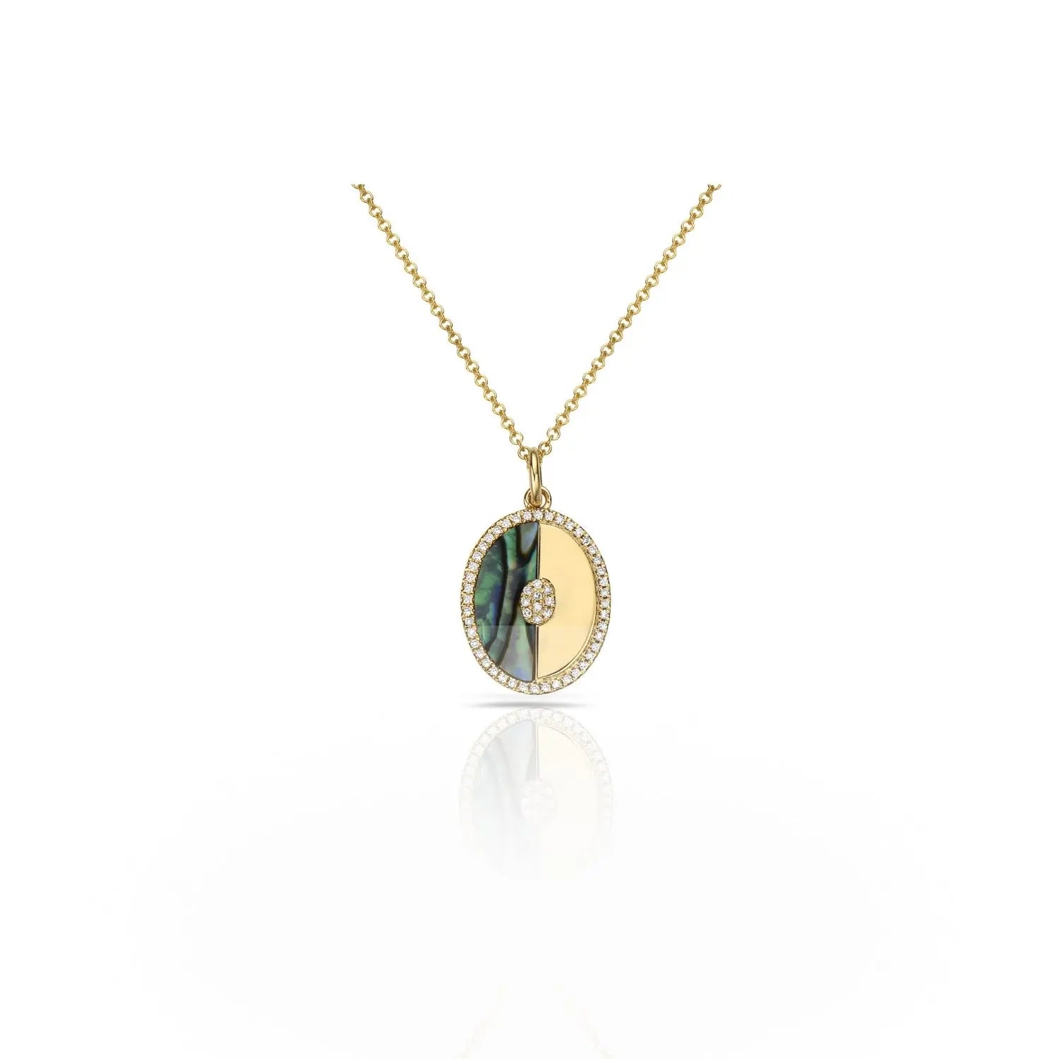 Eclipse Harmony Abalone and Gold Pendant Necklace-Princess Jewelry Shop