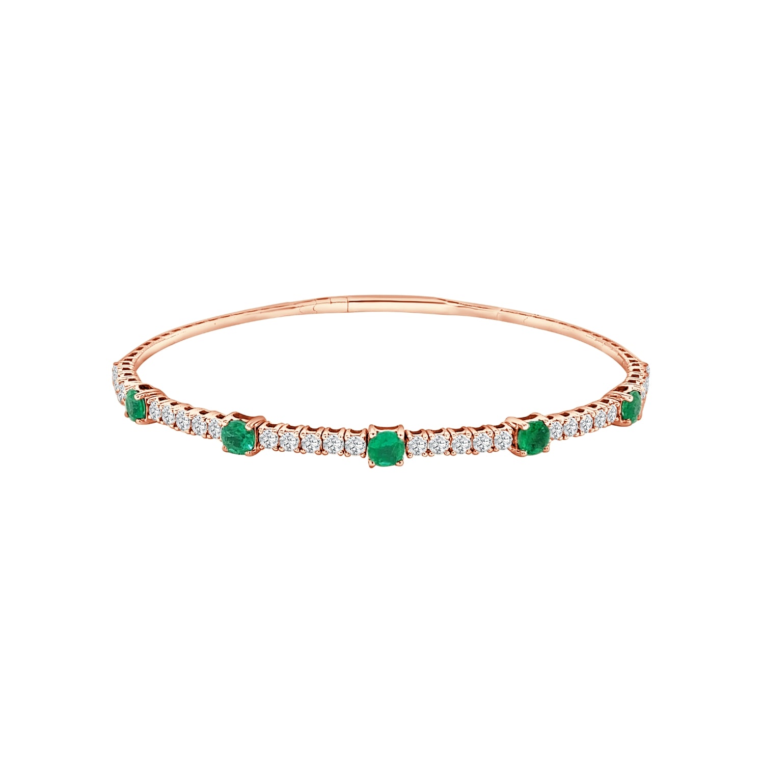 Emerald Diamond Bangle Bracelet