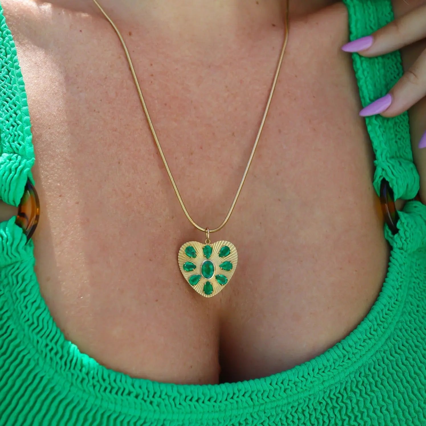 Emerald Heart Pendant-Princess Jewelry Shop