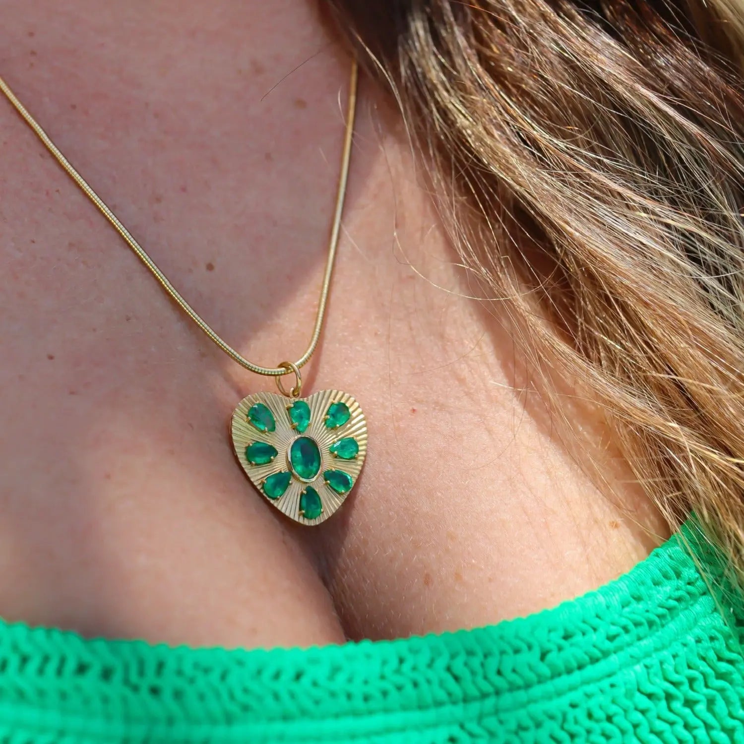 Emerald Heart Pendant-Princess Jewelry Shop