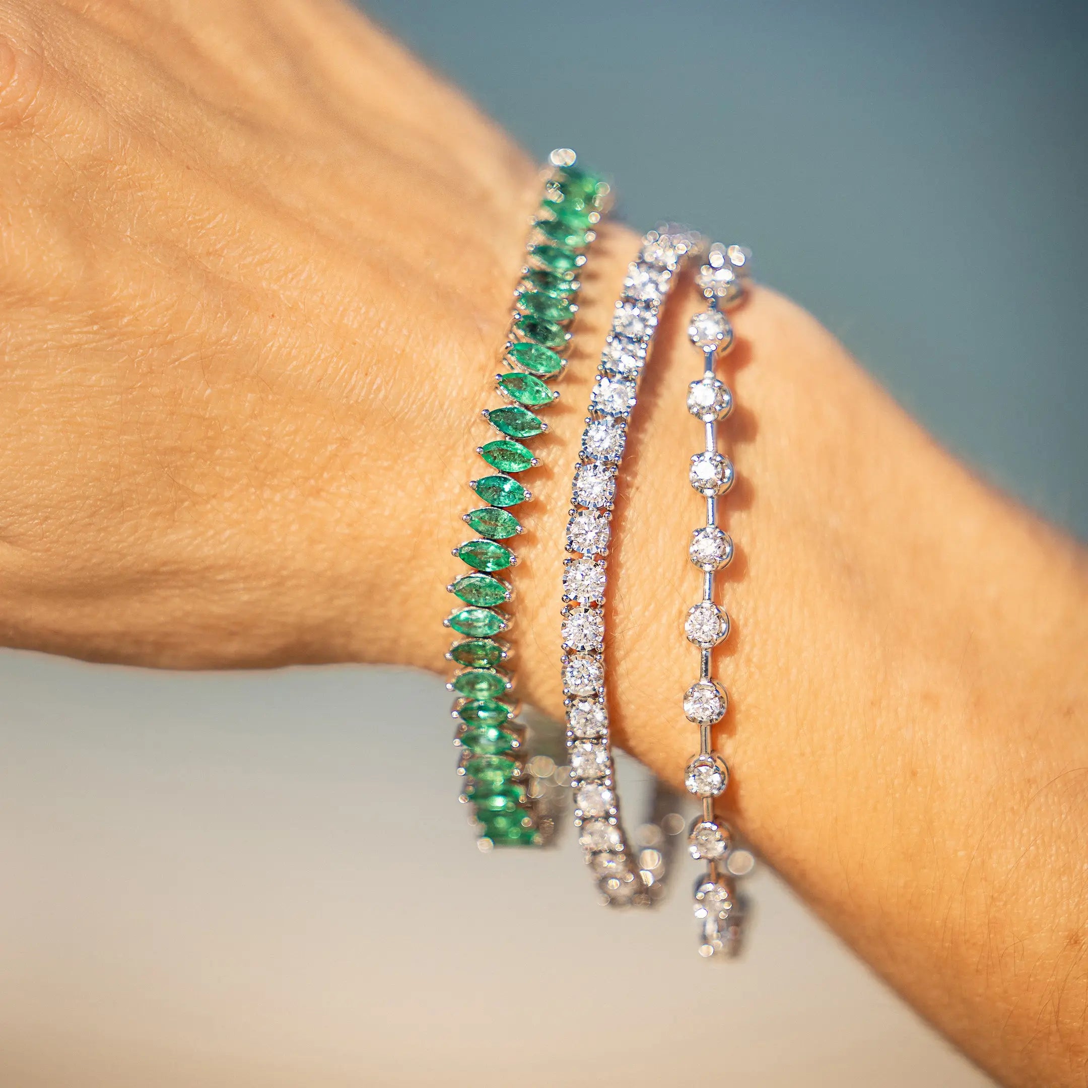 Emerald Marky Tennis Bracelet-Princess Jewelry Shop