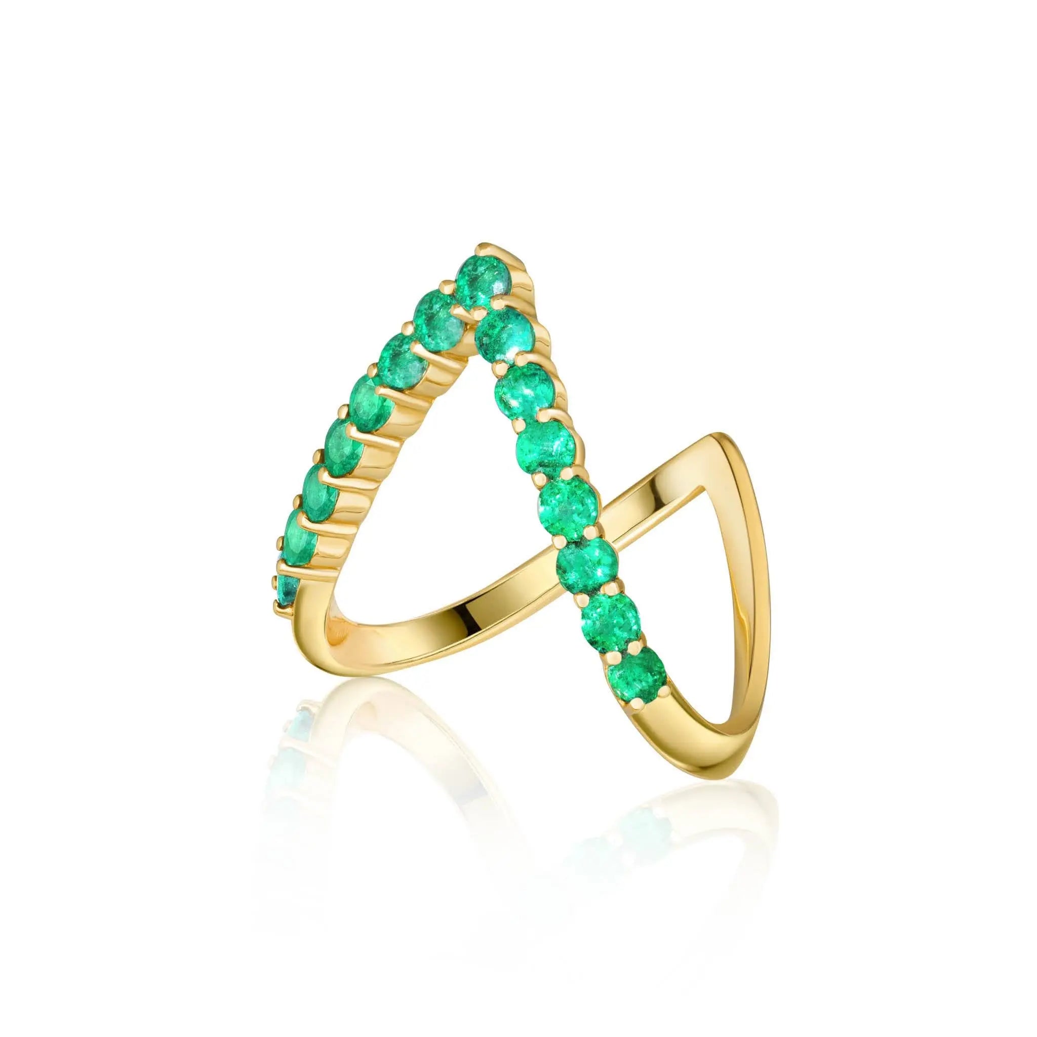 Emerald V Ring-Princess Jewelry Shop