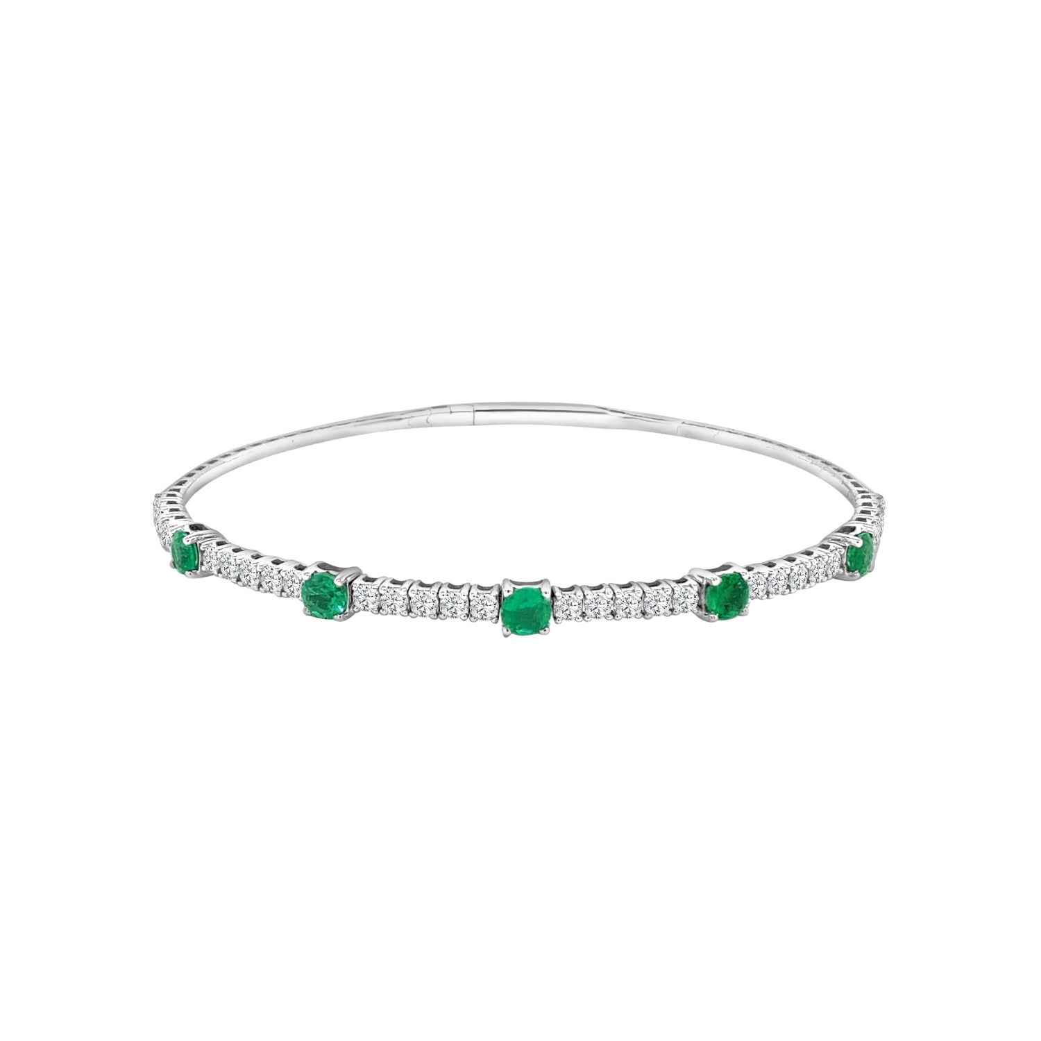 Emerald Diamond Bangle Bracelet