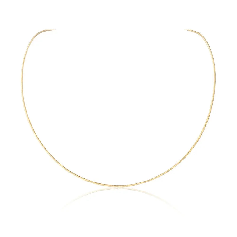 Flex String 18K Yellow Gold Chain Necklace | JJ Jewelry Miami