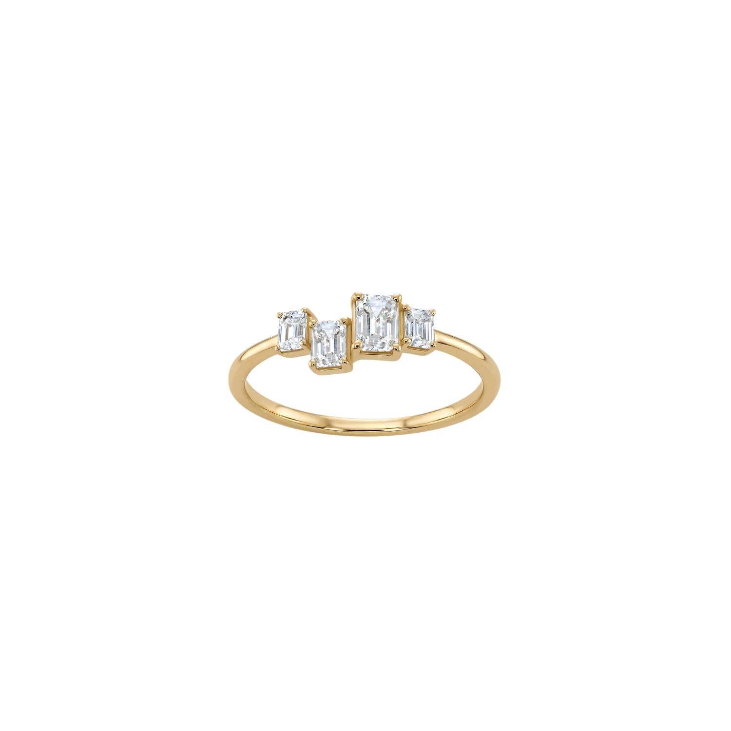Four-Stone Emerald-Cut Diamond Ring in 14K Gold