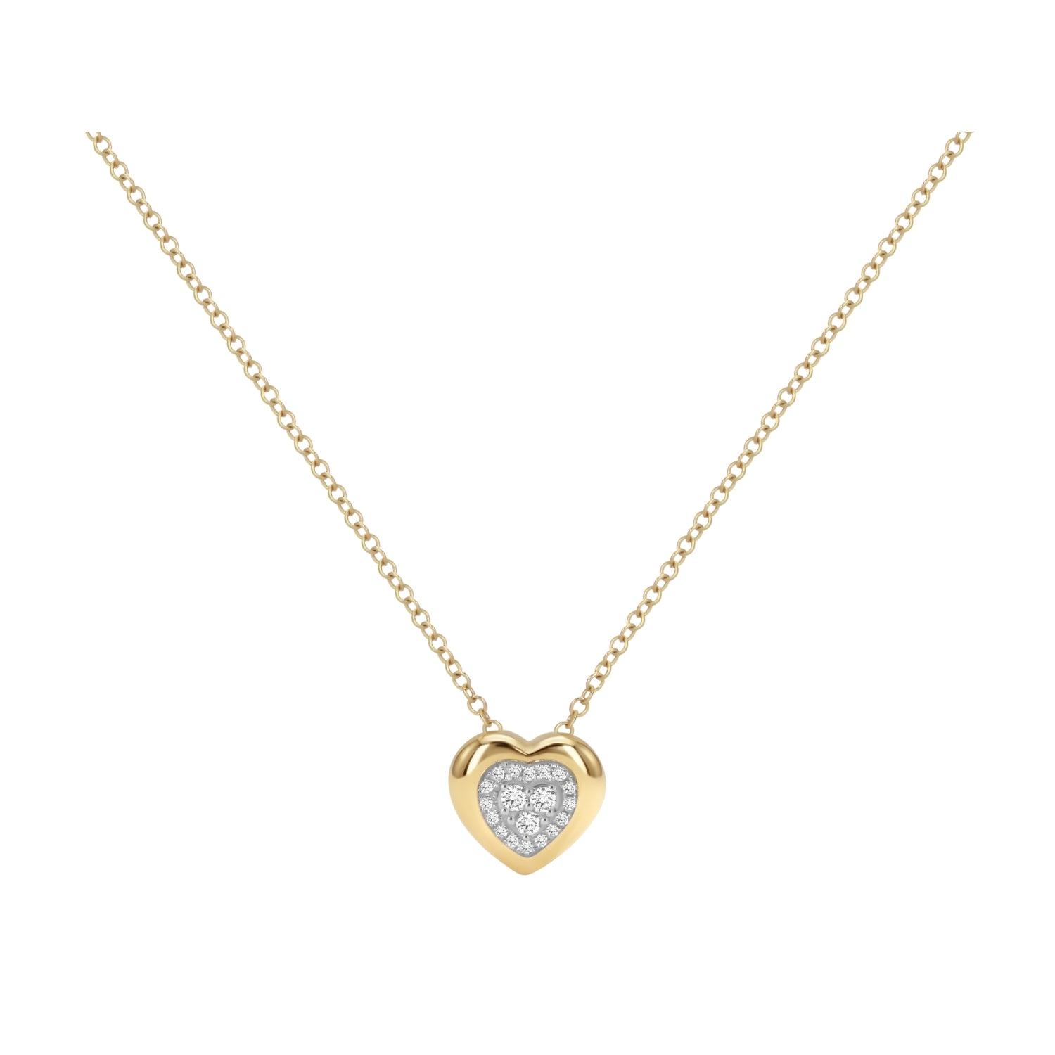 Framed Pavé Diamond Pendant Necklace in 18K Yellow Gold