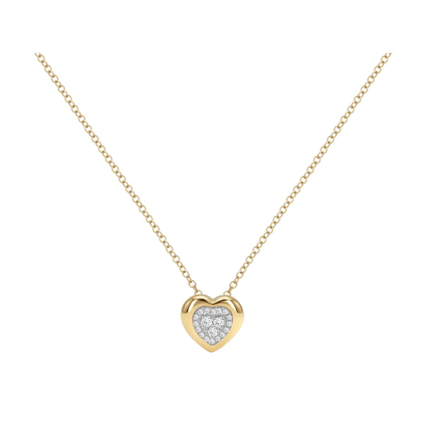 Framed Pavé Diamond Pendant Necklace in 18K Yellow Gold