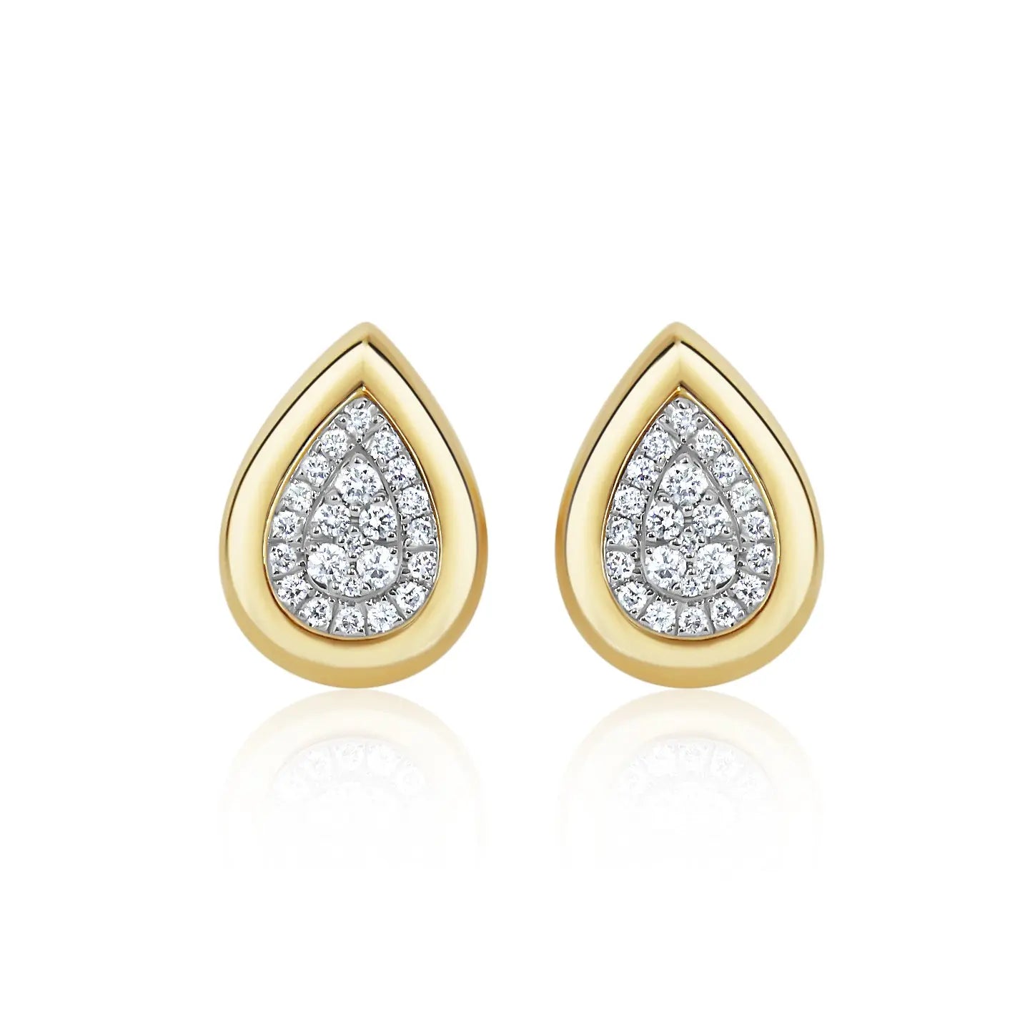   GOLD FRAME DIA STUD EAR Princess Jewelry Shop