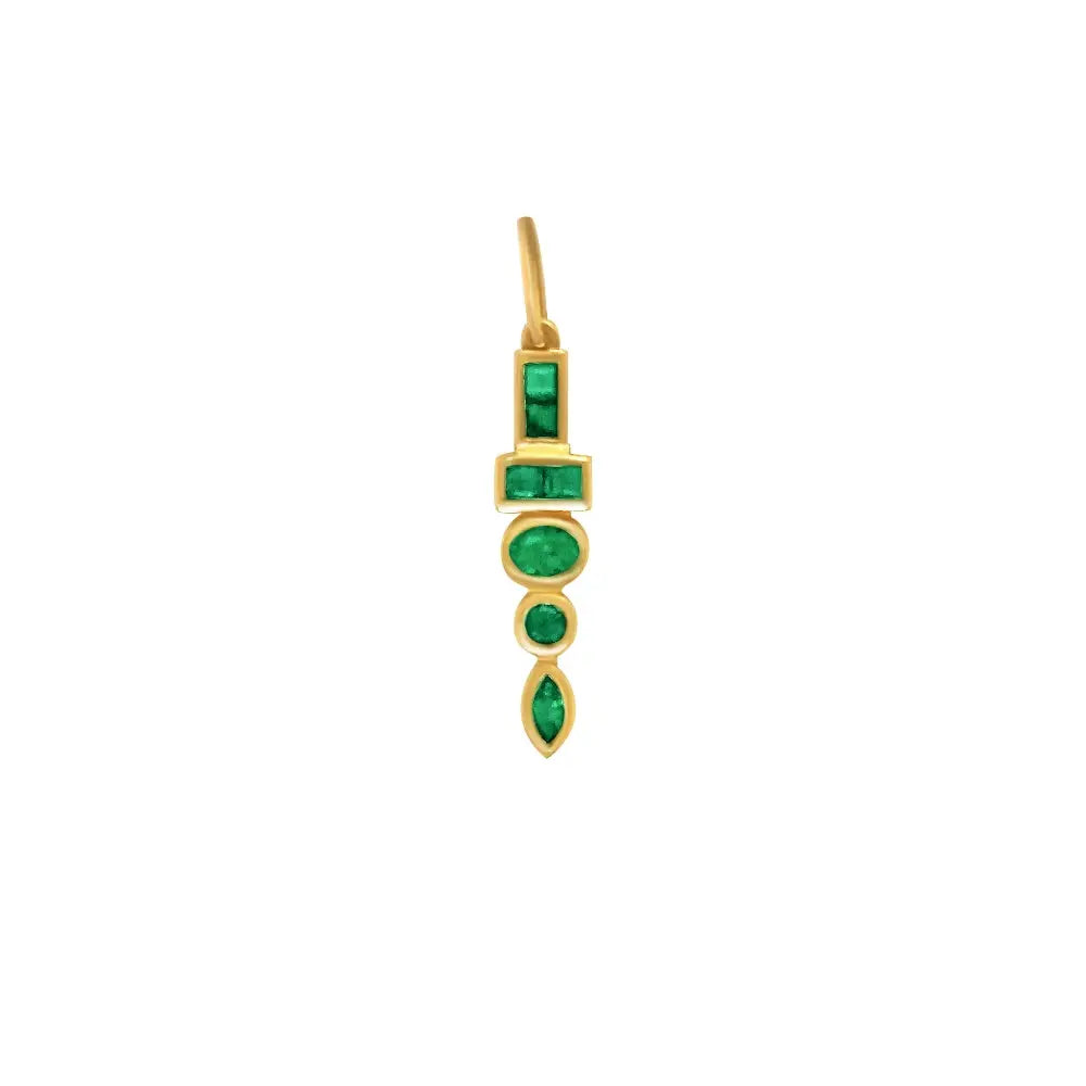 Geometric Emerald Drop Pendant-Princess Jewelry Shop