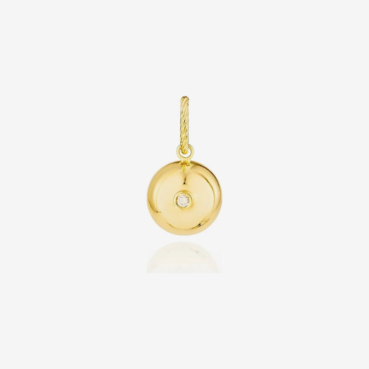 Gold Sphere Pendant with Diamond in 14K Yellow Gold, view 2 | JJ Jewelry Miami