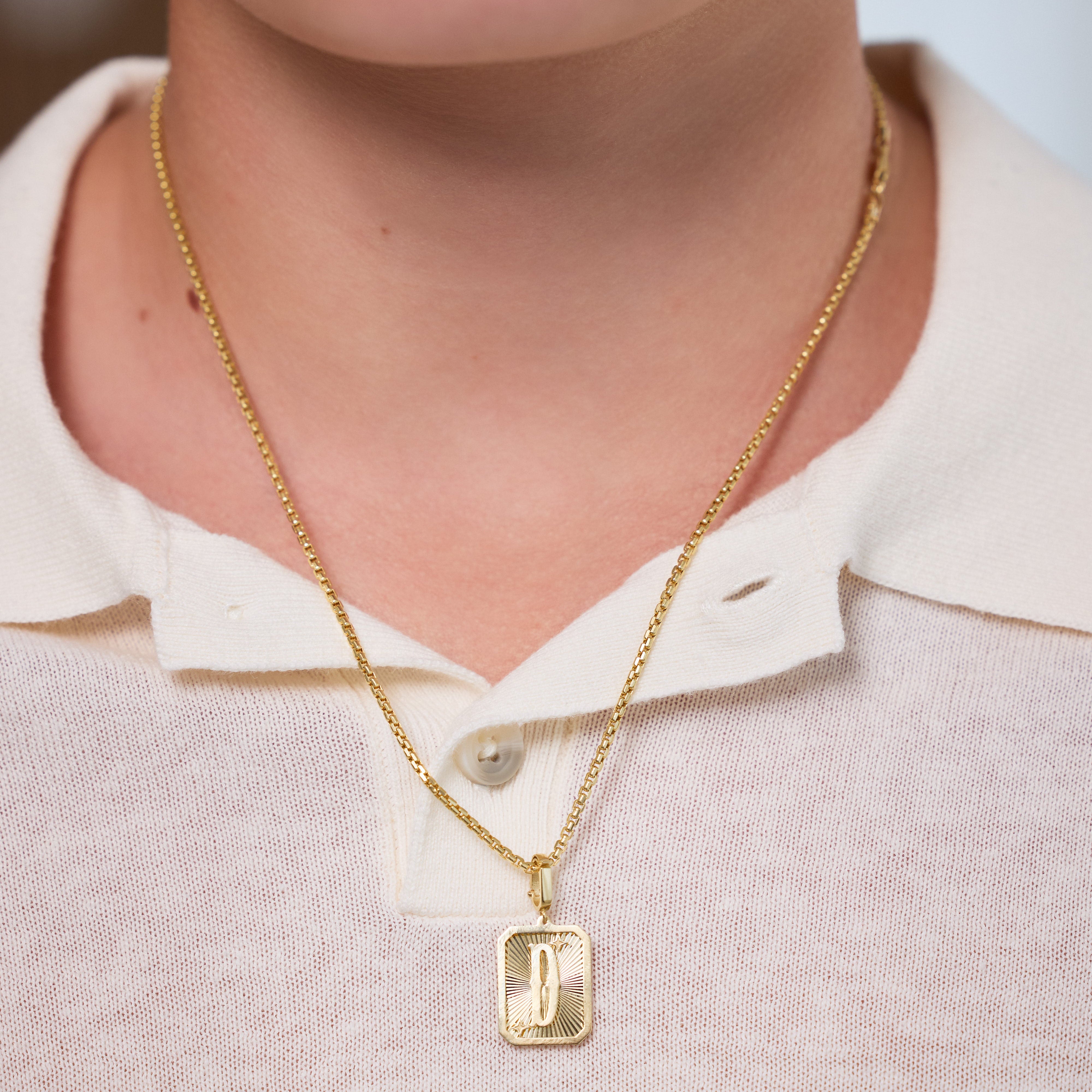 Gold Letter Medal Pendant