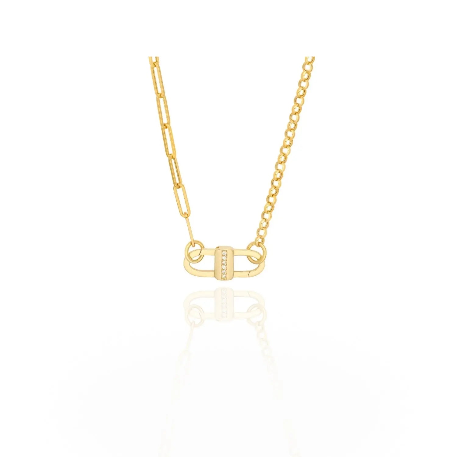 Golden Diamond-Set Lock Pendant-Princess Jewelry Shop