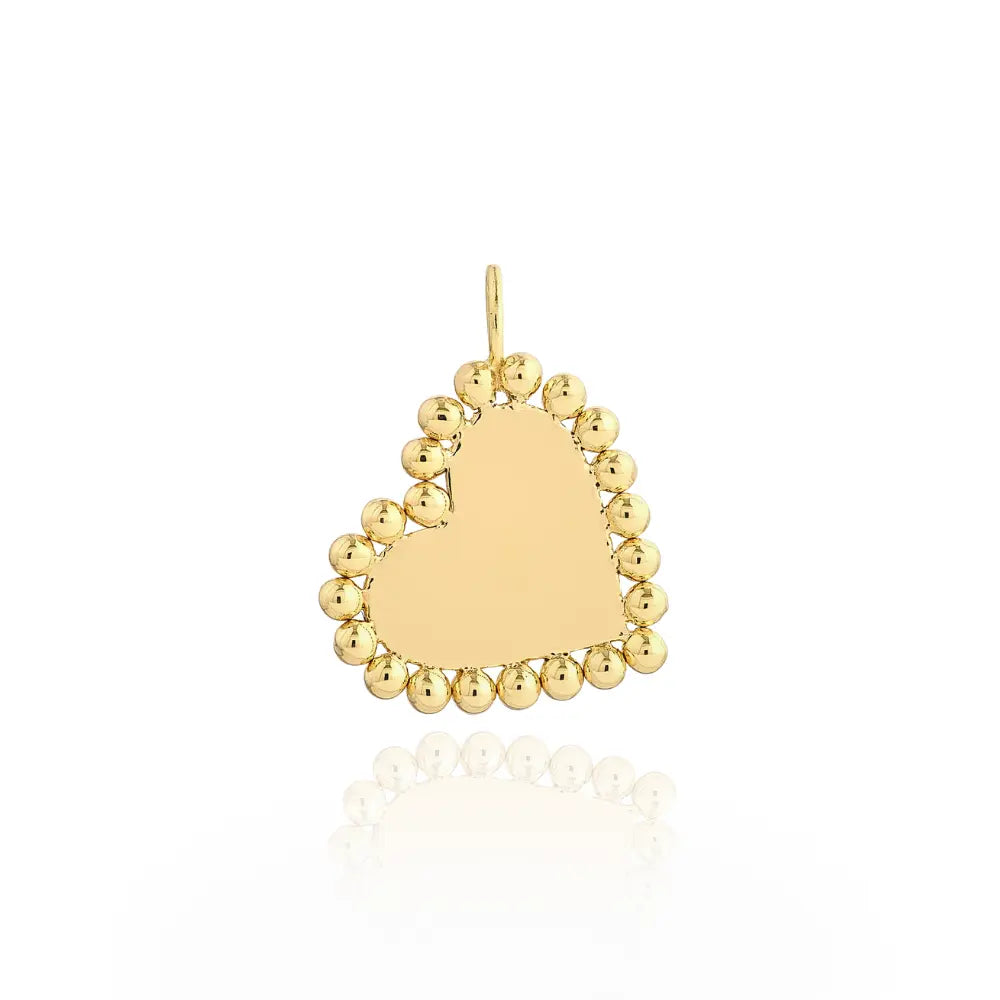 Golden Love Beaded Heart Pendant-Princess Jewelry Shop