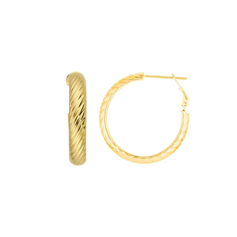   Golden Twisted Hoop Earrings Princess Jewelry Shop