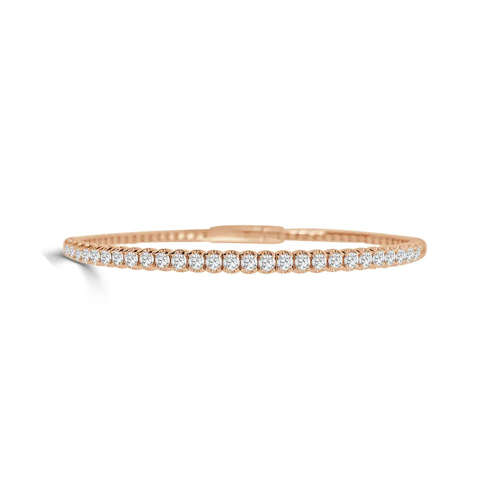 Half Eternity Buttercup Diamond Flexible Bangle-Princess Jewelry Shop