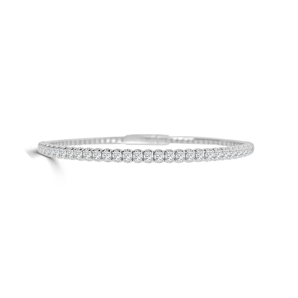 Half Eternity Buttercup Diamond Flexible Bangle-Princess Jewelry Shop