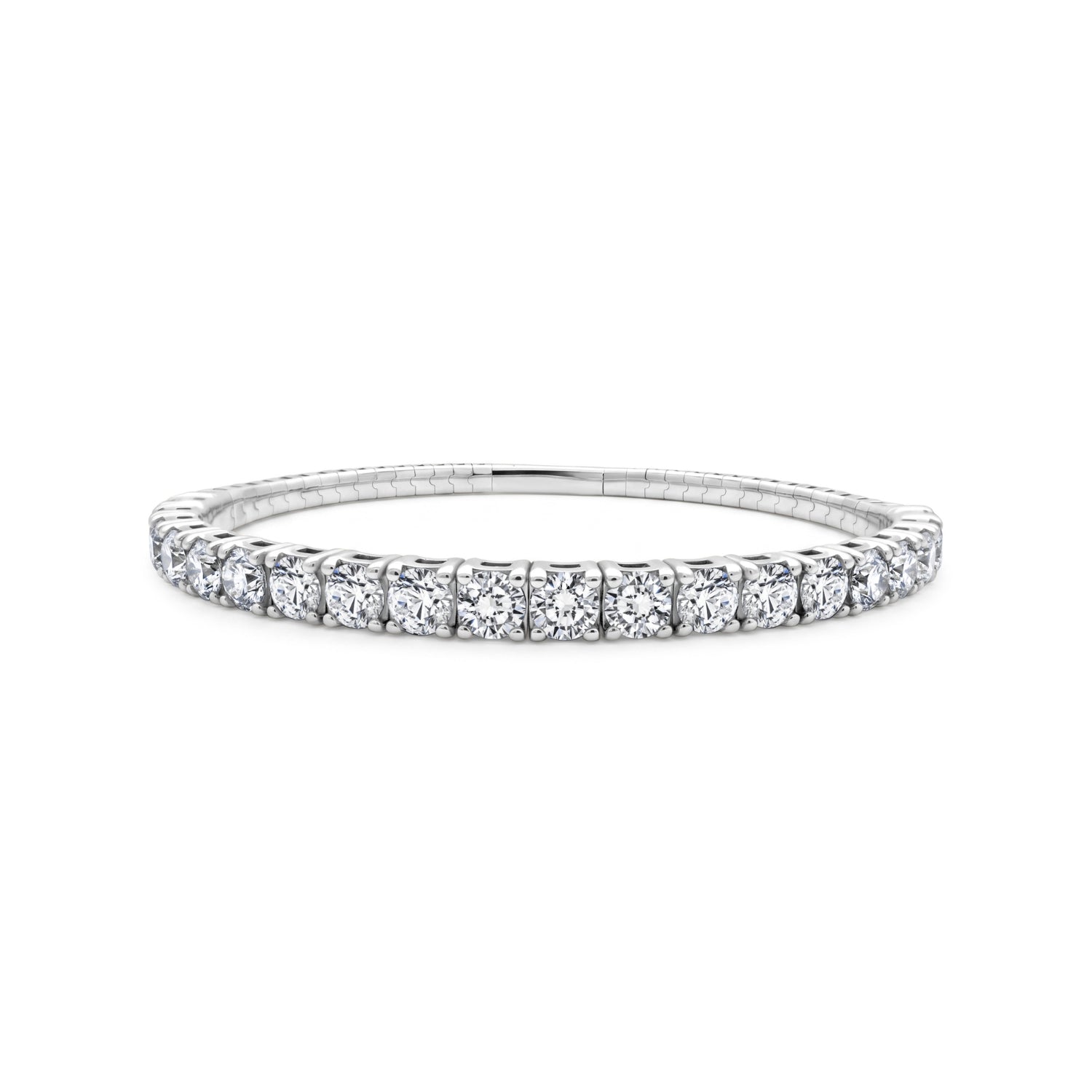 Half Eternity Flexible Diamond Bangle in 18K Gold