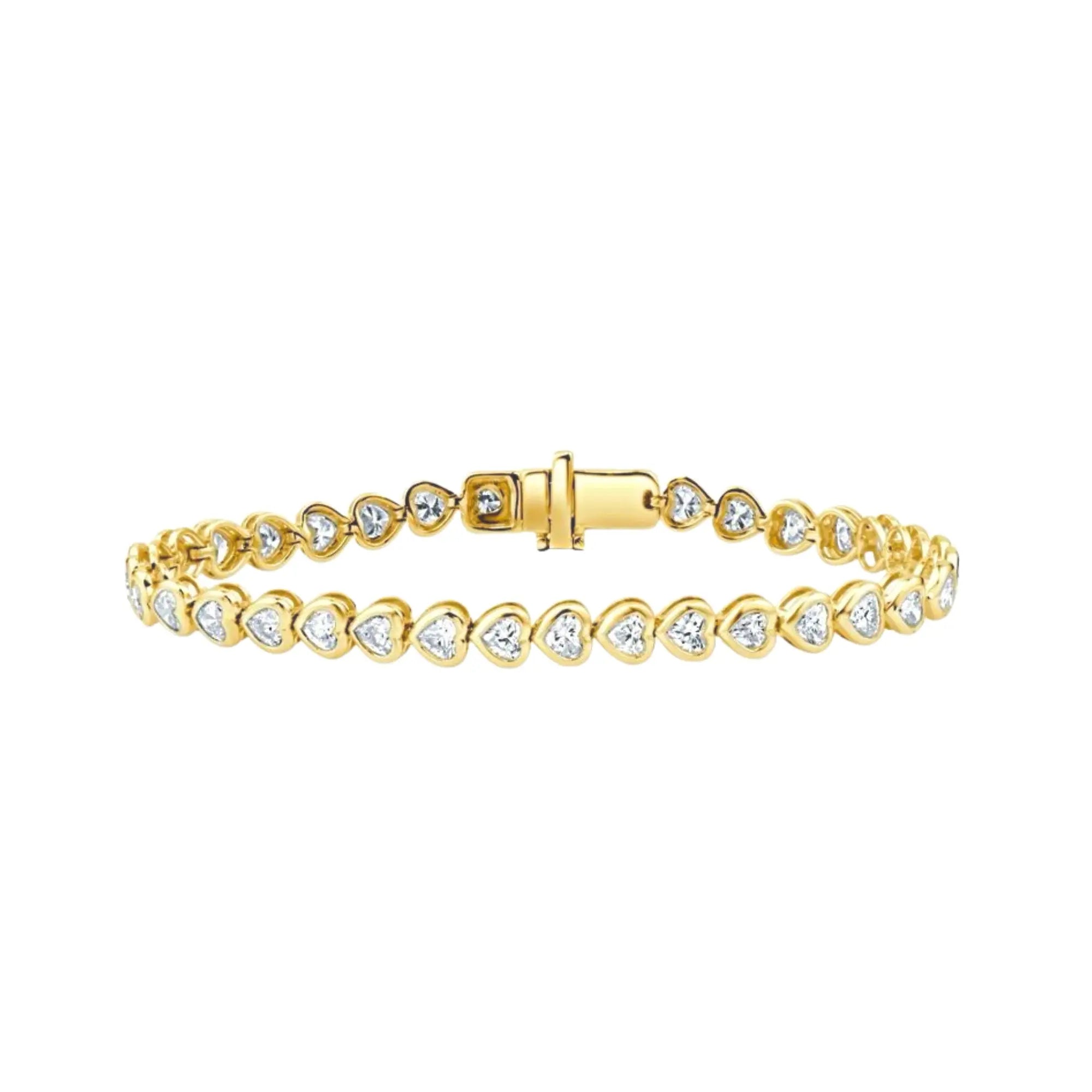 Heart-Shaped Bezel Diamond Bracelet-Princess Jewelry Shop