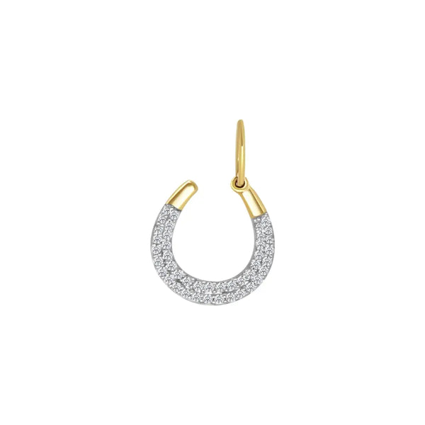 Horseshoe Diamond Charm in Yellow Gold | JJ Jewelry