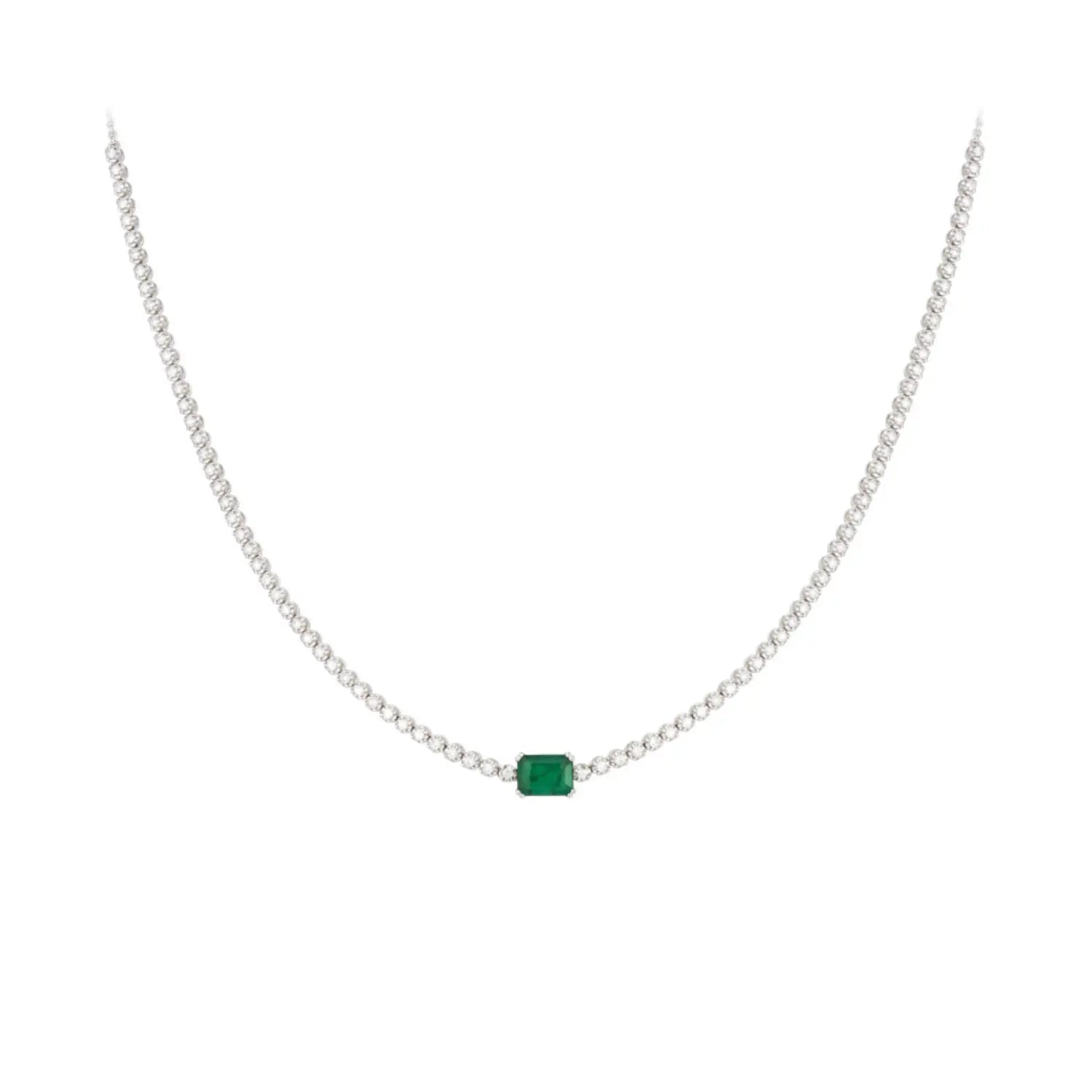 Jenny Emerald Diamond Necklace-Princess Jewelry Shop