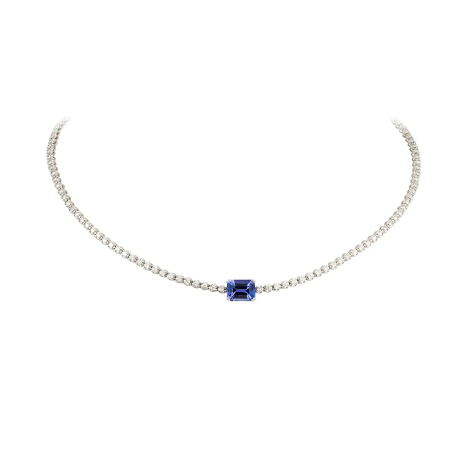 Jenny Tanzanite Diamond Necklace-Princess Jewelry Shop