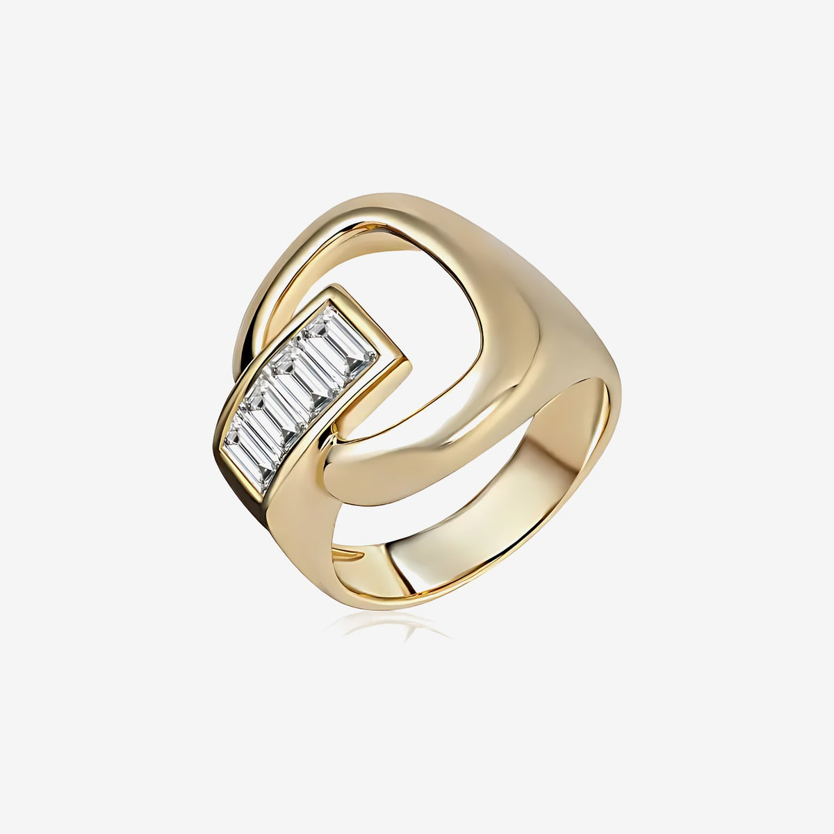 Joseline Diamond Baguette Ring in 18K Yellow Gold | JJ Jewelry