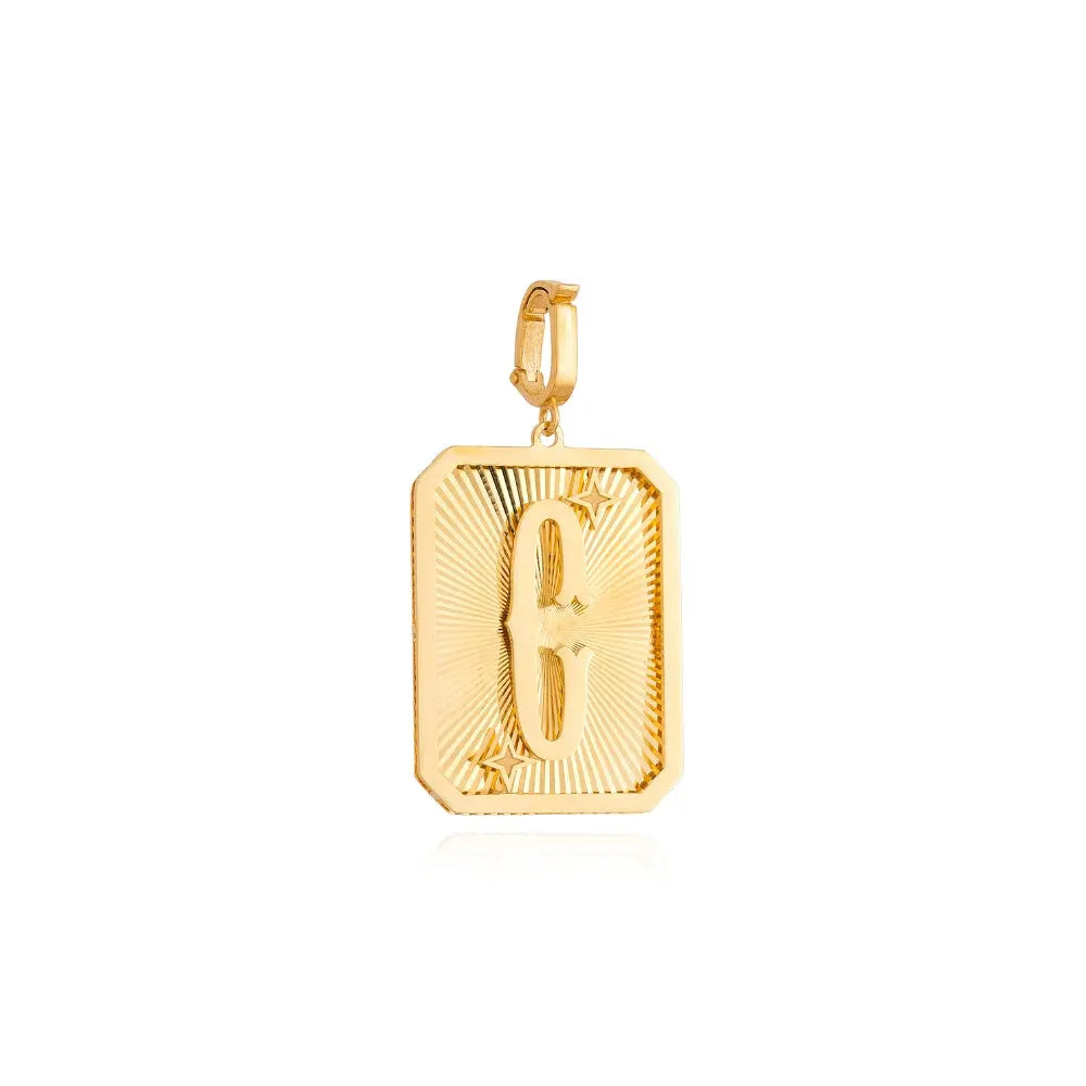   LETTER MEDAL GOLD PEND 4.4G 18KY Princess Jewelry Shop