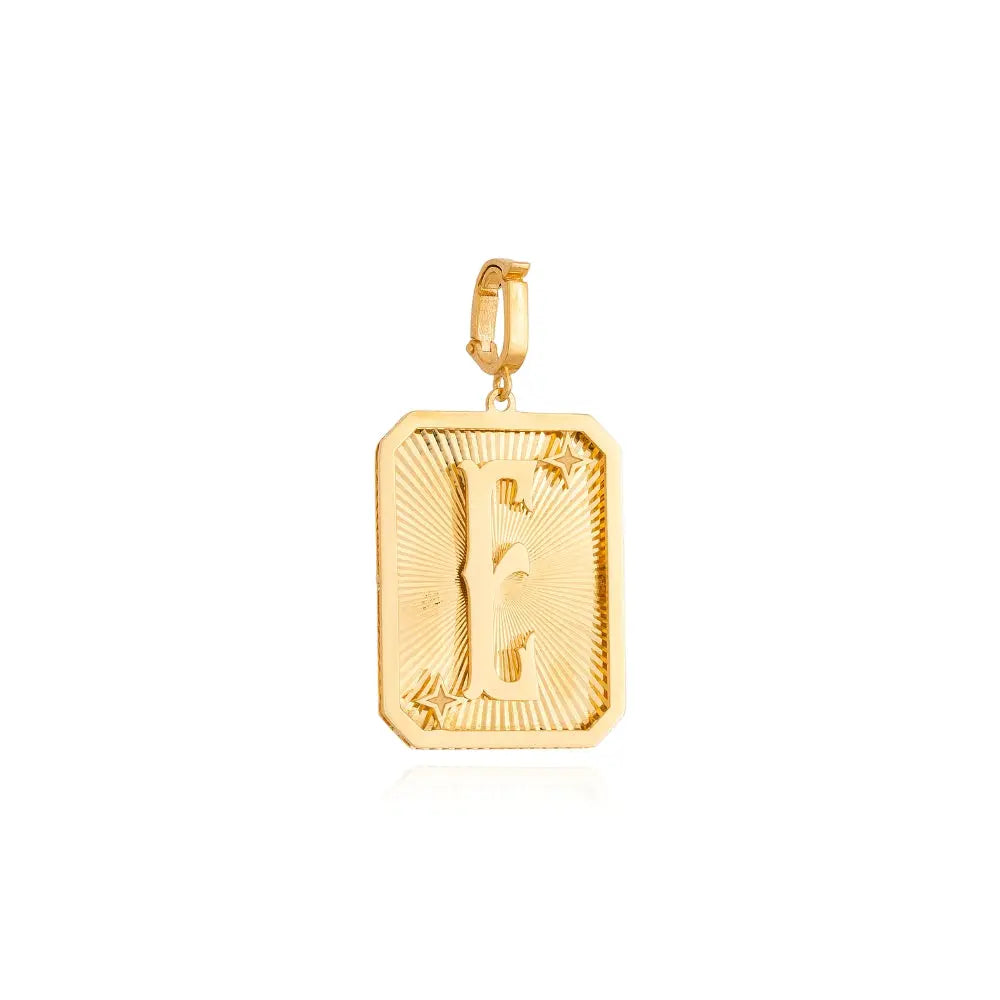   LETTER MEDAL GOLD PEND 4.4G 18KY Princess Jewelry Shop